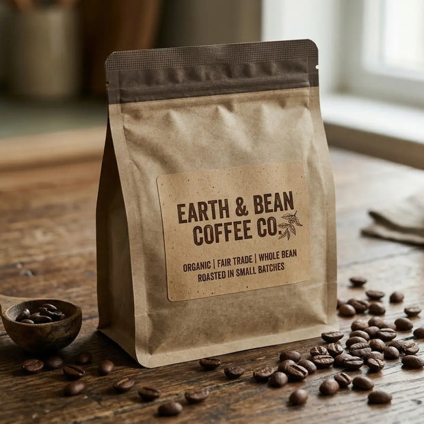 Custom brown kraft sticker sheets with multiple eco-friendly vintage illustrations printed on natural recycled paper.