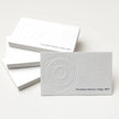 Close-up detail of The Artisan Heirloom texture on OTTORON BC02 bespoke business card highlighting Blind Deboss.