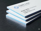 OTTORON BC03 The Prism White - Custom 700g White with Colored Core luxury business card featuring industrial precision, Ultra-Thick finish, and premium tactile details.
