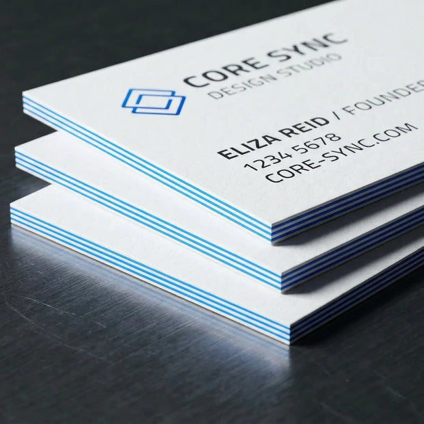 OTTORON BC03 The Prism White - Custom 700g White with Colored Core luxury business card featuring industrial precision, Ultra-Thick finish, and premium tactile details.