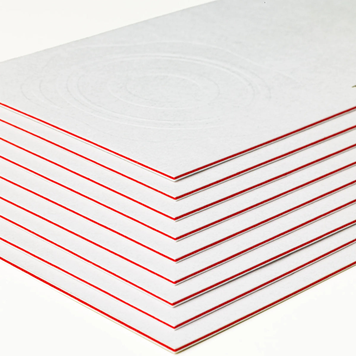 Side profile highlighting the impressive 34PT thickness of OTTORON BC03 The Prism White high-end cards.