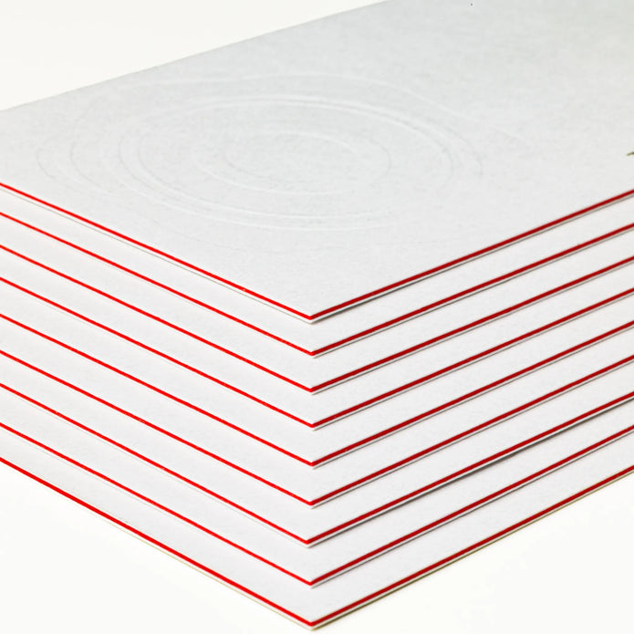 Side profile highlighting the impressive 34PT thickness of OTTORON BC03 The Prism White high-end cards.