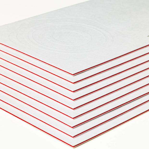 Side profile highlighting the impressive 34PT thickness of OTTORON BC03 The Prism White high-end cards.