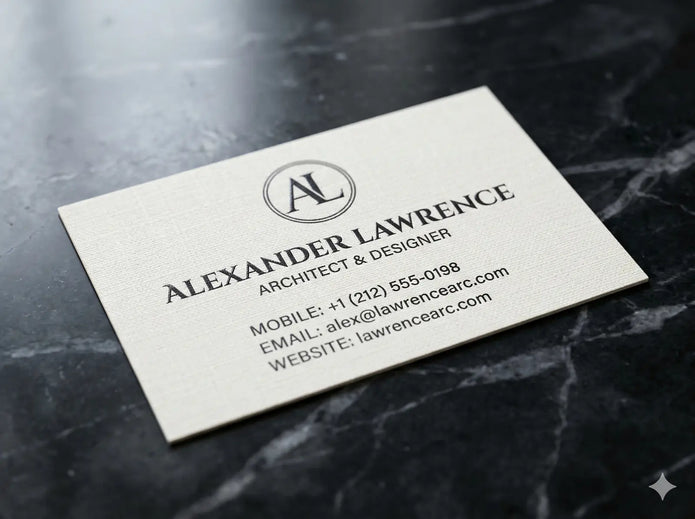 OTTORON BC08 The Precision Matrix - Custom 700g Micro-Textured White luxury business card featuring industrial precision, Textured Letterpress finish, and premium tactile details.