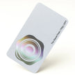 Macro photography of Holographic Silver Foil applied on OTTORON BC09 The Glacial Peak custom stationery.