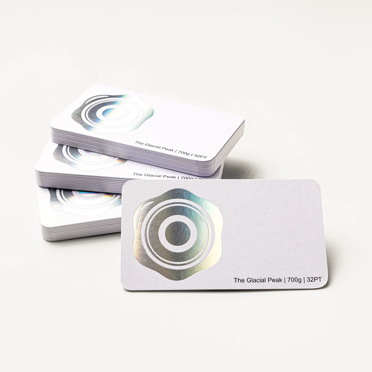 Side profile highlighting the impressive 32PT thickness of OTTORON BC09 The Glacial Peak high-end cards.