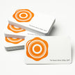 Stack of OTTORON BC10 premium 600g corporate business cards showcasing Round Corners, Color Emboss, Spot Color UV.