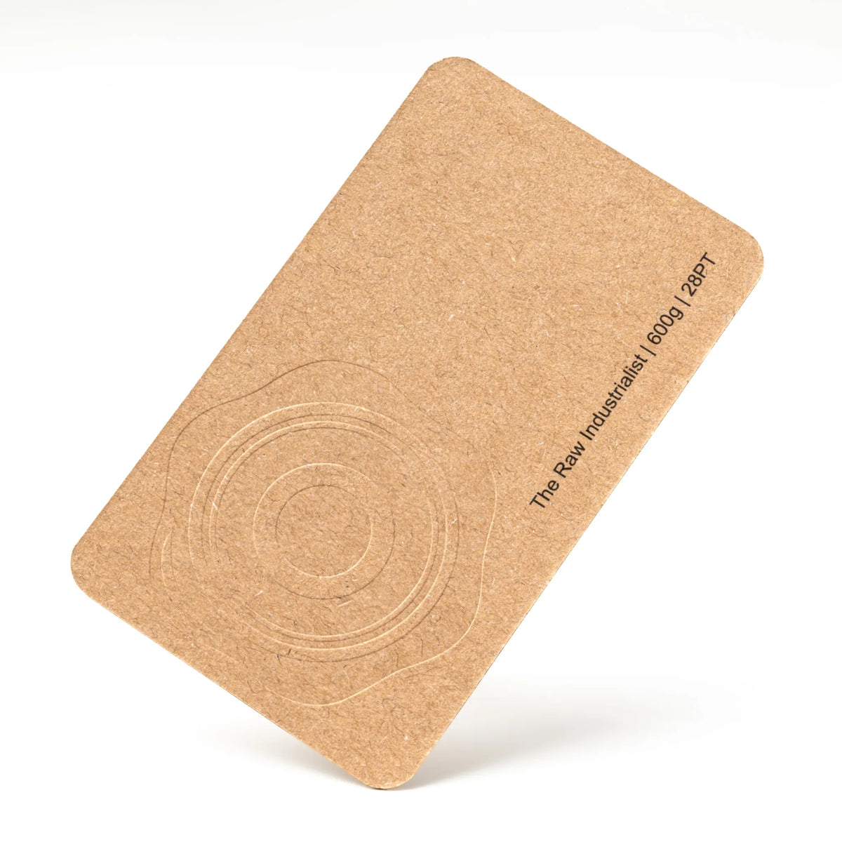 Macro photography of Blind Deboss applied on OTTORON BC11 The Raw Industrialist custom stationery.