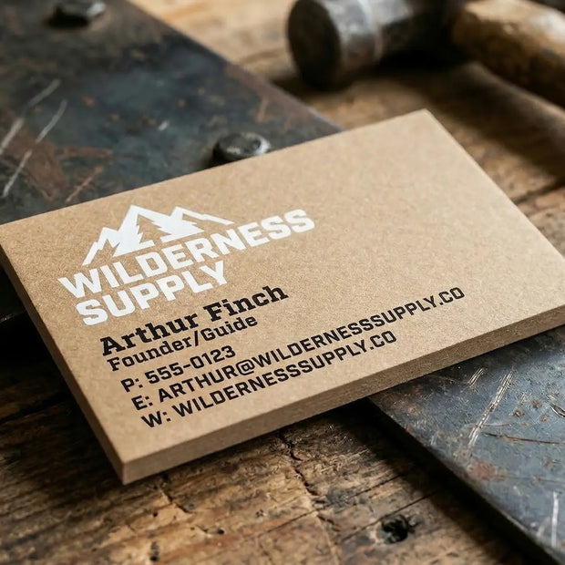 OTTORON BC11 The Raw Industrialist - Custom 600g Kraft Paper luxury business card featuring industrial precision, Ultra-Thick finish, and premium tactile details.