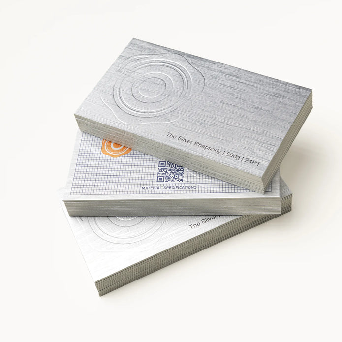 Side profile highlighting the impressive 24PT thickness of OTTORON BC14 The Silver Rhapsody high-end cards.