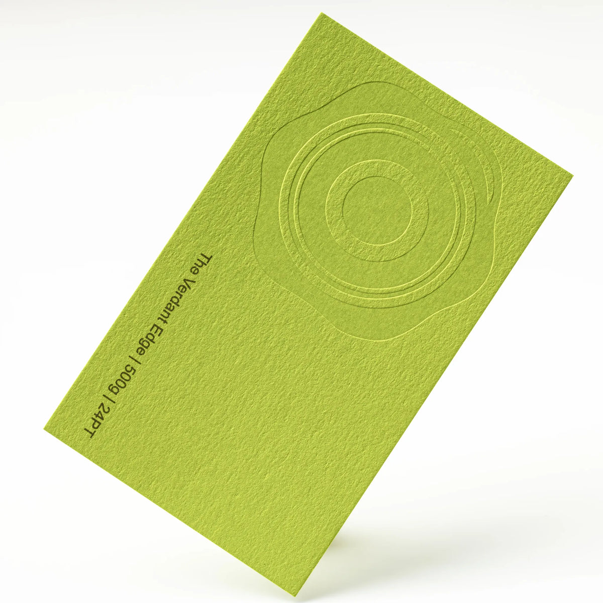 Stack of OTTORON BC17 premium 500g corporate business cards showcasing Blind Deboss, Gold Ink Print, Silver Ink Print.
