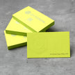 Close-up detail of The Verdant Edge texture on OTTORON BC17 bespoke business card highlighting Blind Deboss.