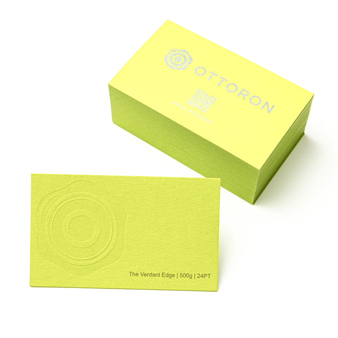 Side profile highlighting the impressive 24PT thickness of OTTORON BC17 The Verdant Edge high-end cards.