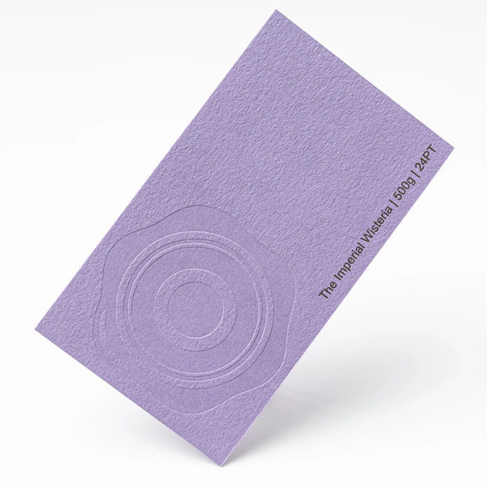 Stack of OTTORON BC18 premium 500g corporate business cards showcasing Blind Deboss, Gold Ink Print, Silver Ink Print.