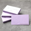 Side profile highlighting the impressive 24PT thickness of OTTORON BC18 The Imperial Wisteria high-end cards.