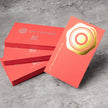 Stack of OTTORON BC19 premium 500g corporate business cards showcasing Blind Emboss.