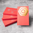 Close-up detail of The Crimson Command texture on OTTORON BC19 bespoke business card highlighting Blind Emboss.