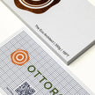 Macro photography of Foil Stamping applied on OTTORON BC22 The Eco Architect custom stationery.