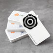 Close-up detail of The Matrix Lite texture on OTTORON BC23 bespoke business card highlighting Black Foil.