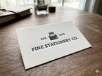 OTTORON BC24 The Antique Linen - Custom 350g Antique Linen luxury business card featuring industrial precision, Textured Letterpress finish, and premium tactile details.