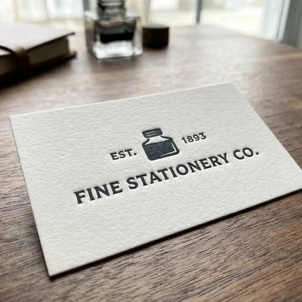 OTTORON BC24 The Antique Linen - Custom 350g Antique Linen luxury business card featuring industrial precision, Textured Letterpress finish, and premium tactile details.