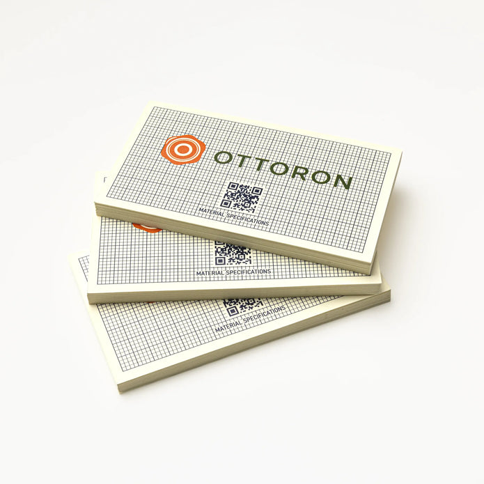Side profile highlighting the impressive 16PT thickness of OTTORON BC24 The Antique Linen high-end cards.