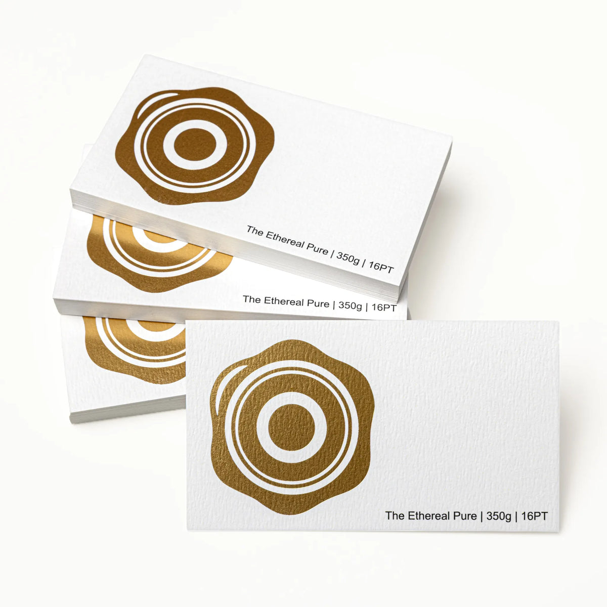 Stack of OTTORON BC26 premium 350g corporate business cards showcasing Foil Stamping.