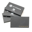 Professional executive desk setting featuring the OTTORON BC30 bespoke The Florentine Shadow business card.
