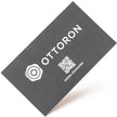 Stack of OTTORON BC30 premium 330g corporate business cards showcasing Gold Ink Print, Blind Deboss.