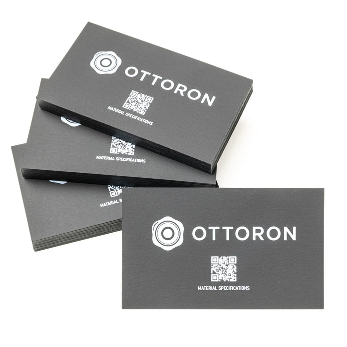 Side profile highlighting the impressive 15PT thickness of OTTORON BC30 The Florentine Shadow high-end cards.