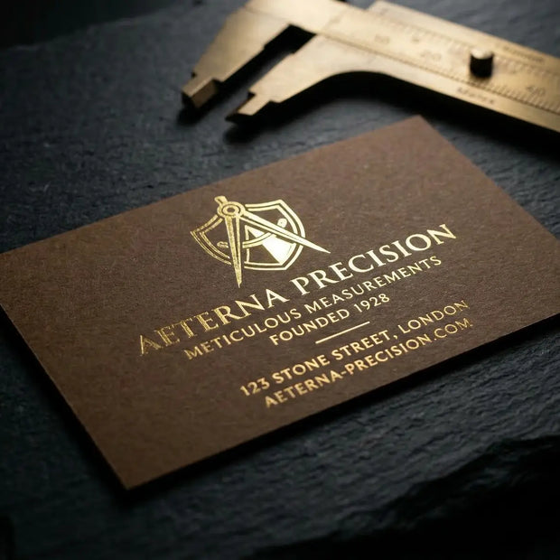 OTTORON BC31 The Florentine Espresso - Custom 330g Coffee Suede luxury business card featuring industrial precision, Black Foil Stamped finish, and premium tactile details.