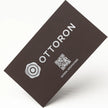 Professional executive desk setting featuring the OTTORON BC31 bespoke The Florentine Espresso business card.