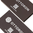 Stack of OTTORON BC31 premium 330g corporate business cards showcasing Gold Ink Print, Silver Ink Print, Blind Deboss.