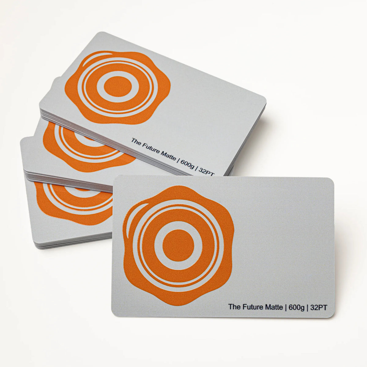 Close-up detail of The Future Matte texture on OTTORON BC32 bespoke business card highlighting 3D Raised UV.