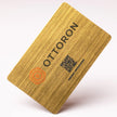 OTTORON BC33 The Brushed Gold 600g Luxury Business Card, featuring 3D Raised UV, front perspective view.