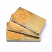 Close-up detail of The Brushed Gold texture on OTTORON BC33 bespoke business card highlighting 3D Raised UV.