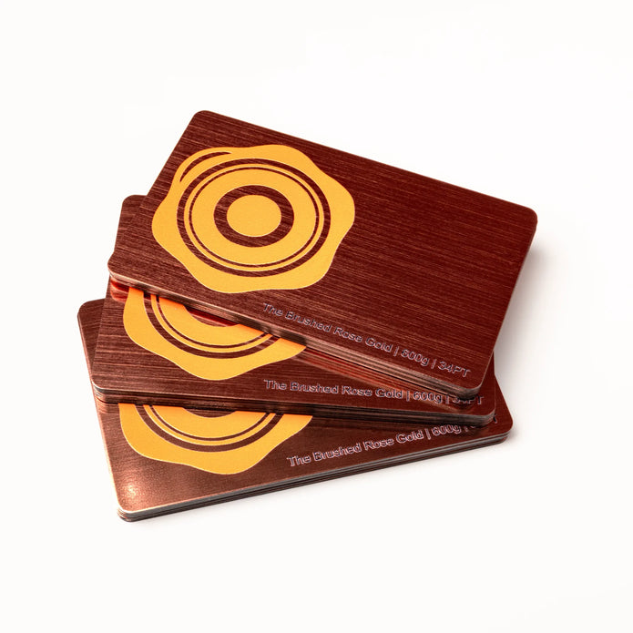 Stack of OTTORON BC35 premium 600g corporate business cards showcasing 3D Raised UV.